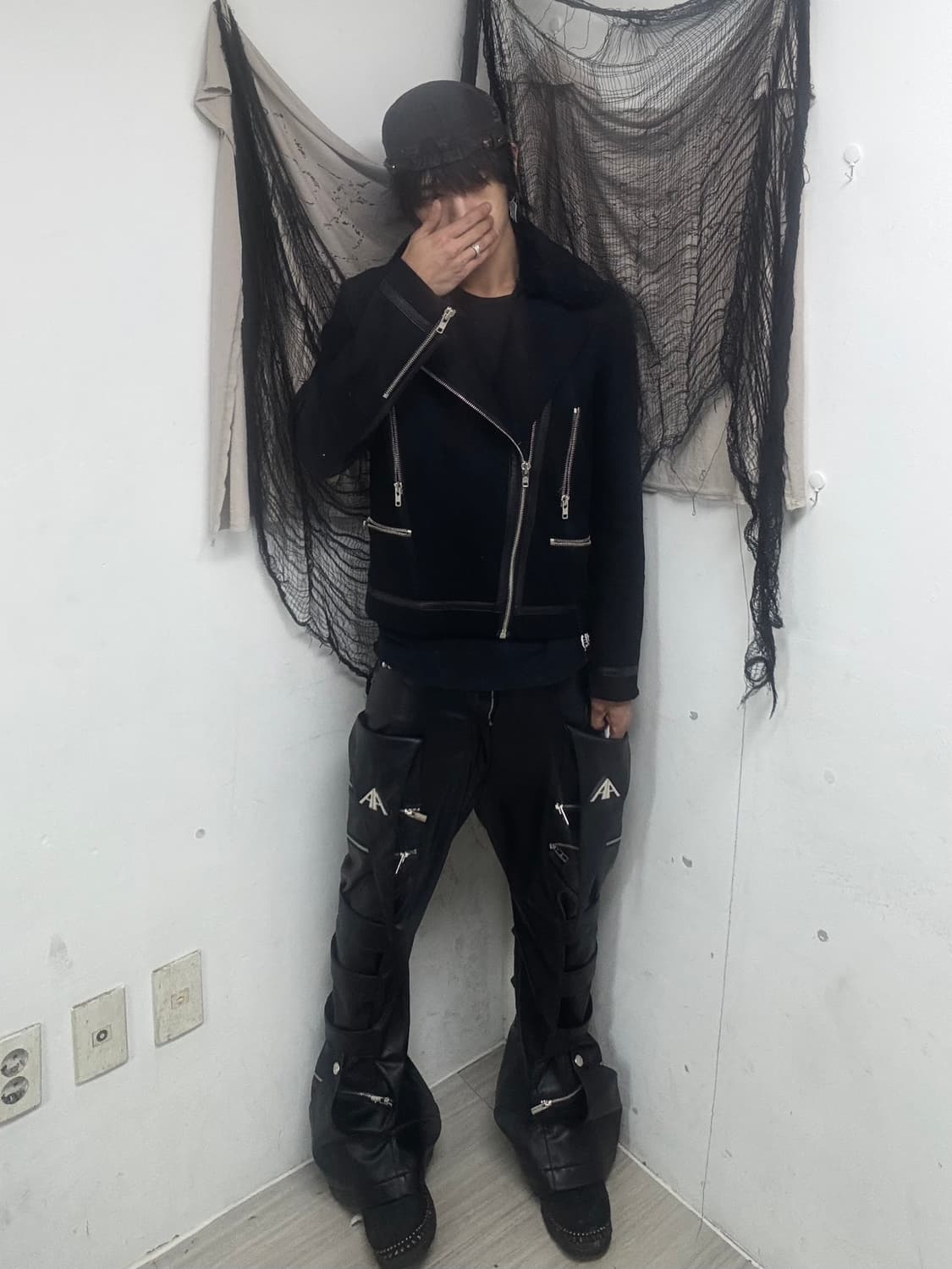 Sheep Fur Trimming Black Wool Jacket 상품이미지2