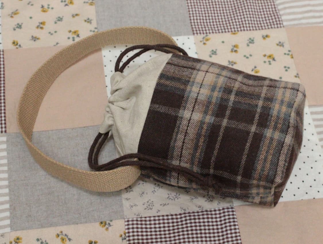 핸드메이드 체크 스트링 파우치 상품이미지7