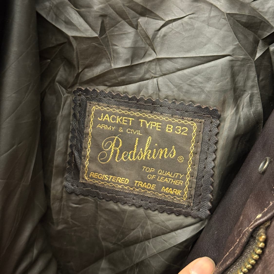 80~90s 레드스킨스 홀스하이드 B32 플라이트 봄버자켓 N858   상품이미지5