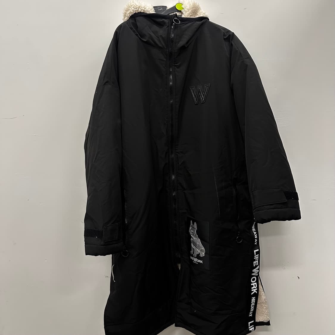 LIFEWORK 라이프워크 양면 롱 뽀글이 털 점퍼 블랙 L 상품이미지7