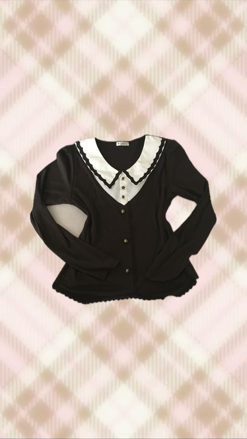 엑시즈팜 초코 브라운 셔츠 라떼 탑 블라우스 갸루 히메 러블리 로걀 상품이미지1