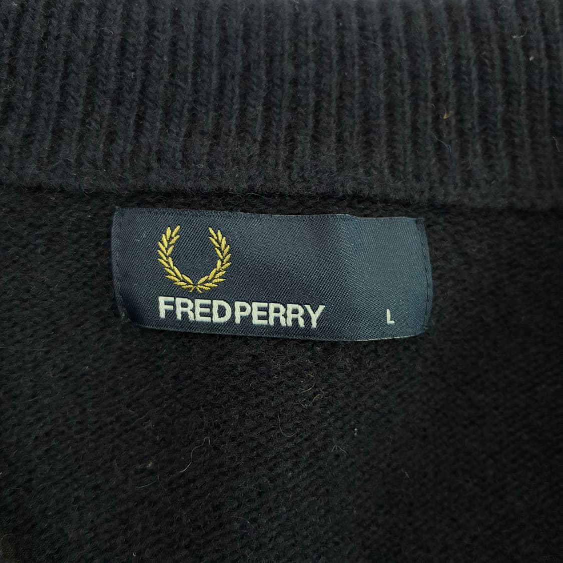 Fred Perry 프레드 페리 네이비 램스울 버튼 가디건 상품이미지5