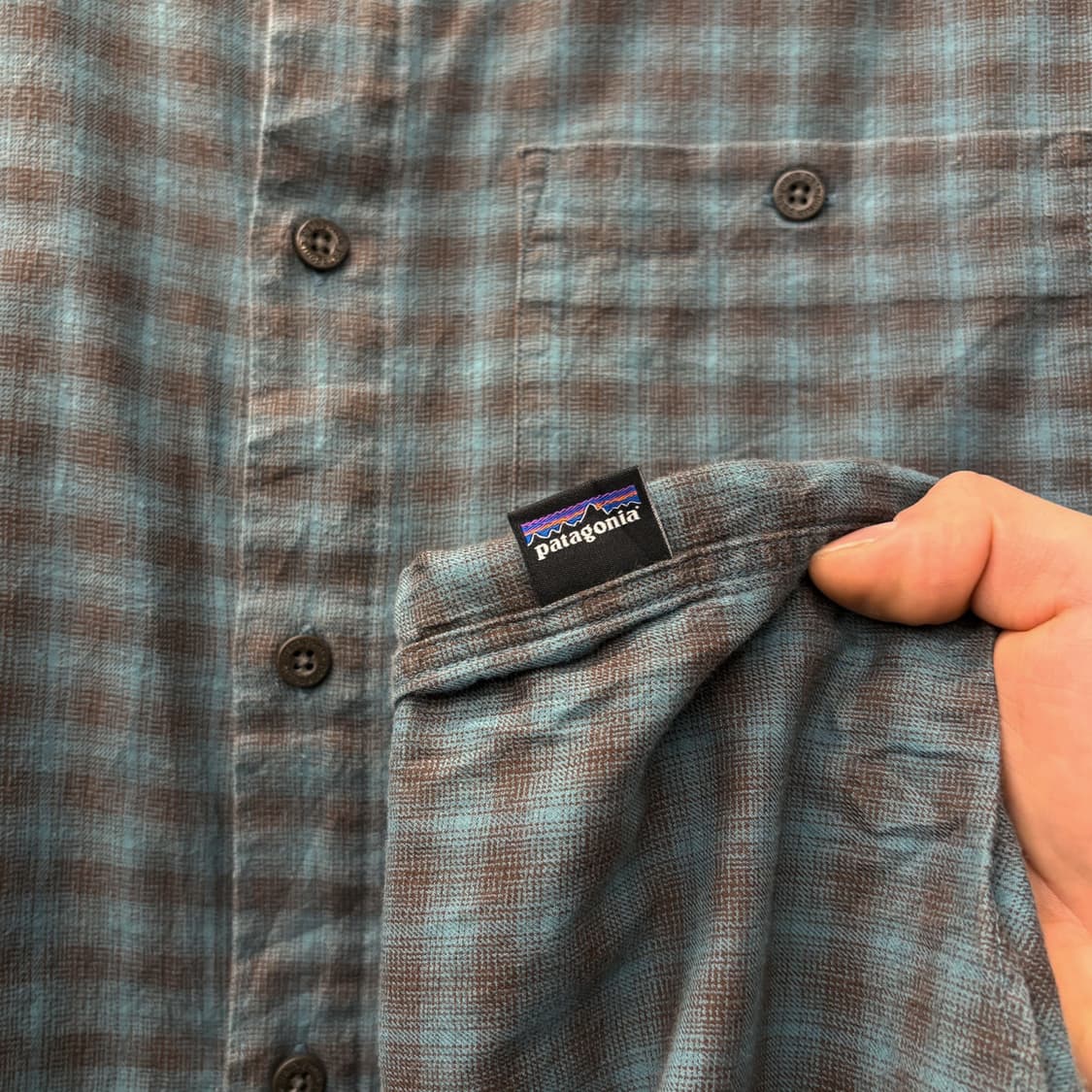파타고니아 오가닉코튼 멀티 깅엄체크 라이트 플란넬 셔츠 패치포켓 N741 상품이미지5