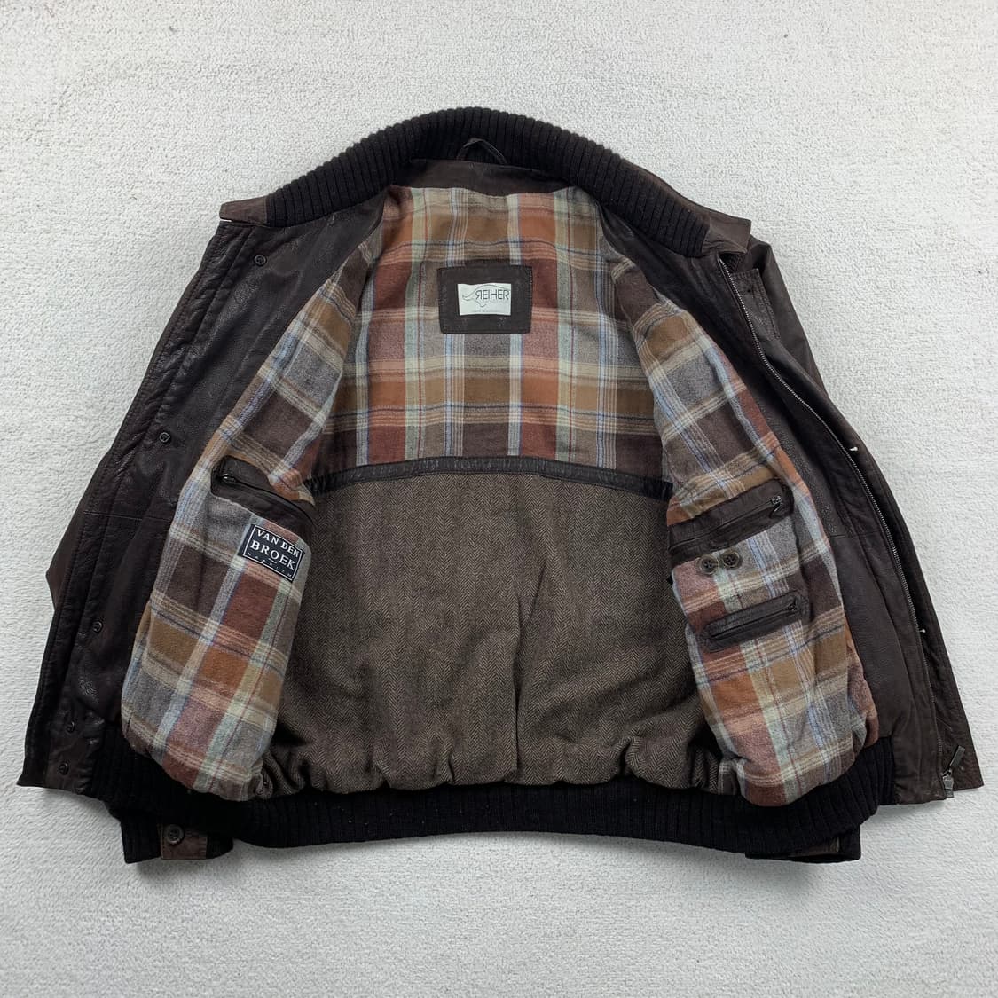 REIHER 독일제 빈티지 브라운 레더 봄버 자켓  상품이미지7