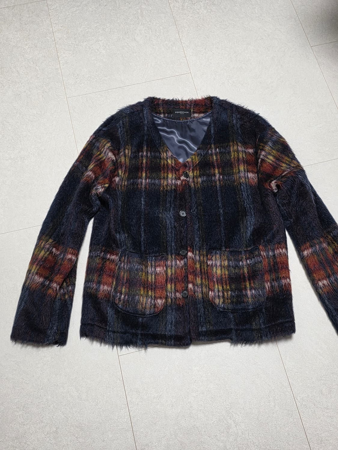 포커페이스 체크 모헤어 가디건 (48) 상품이미지1