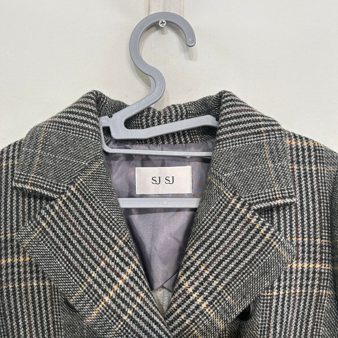 한섬 SJSJ 체크 핸드메이드 코트 55  상품이미지2