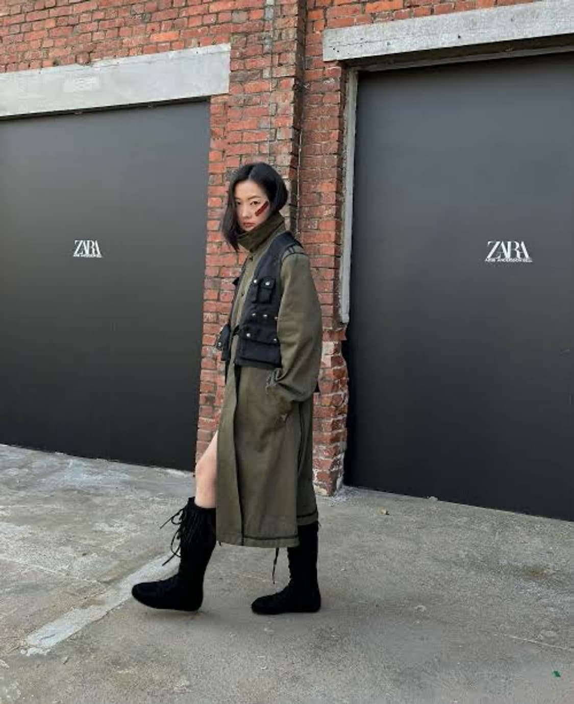 자라 앤더슨벨 베스트렌치 코트 카키  상품이미지7