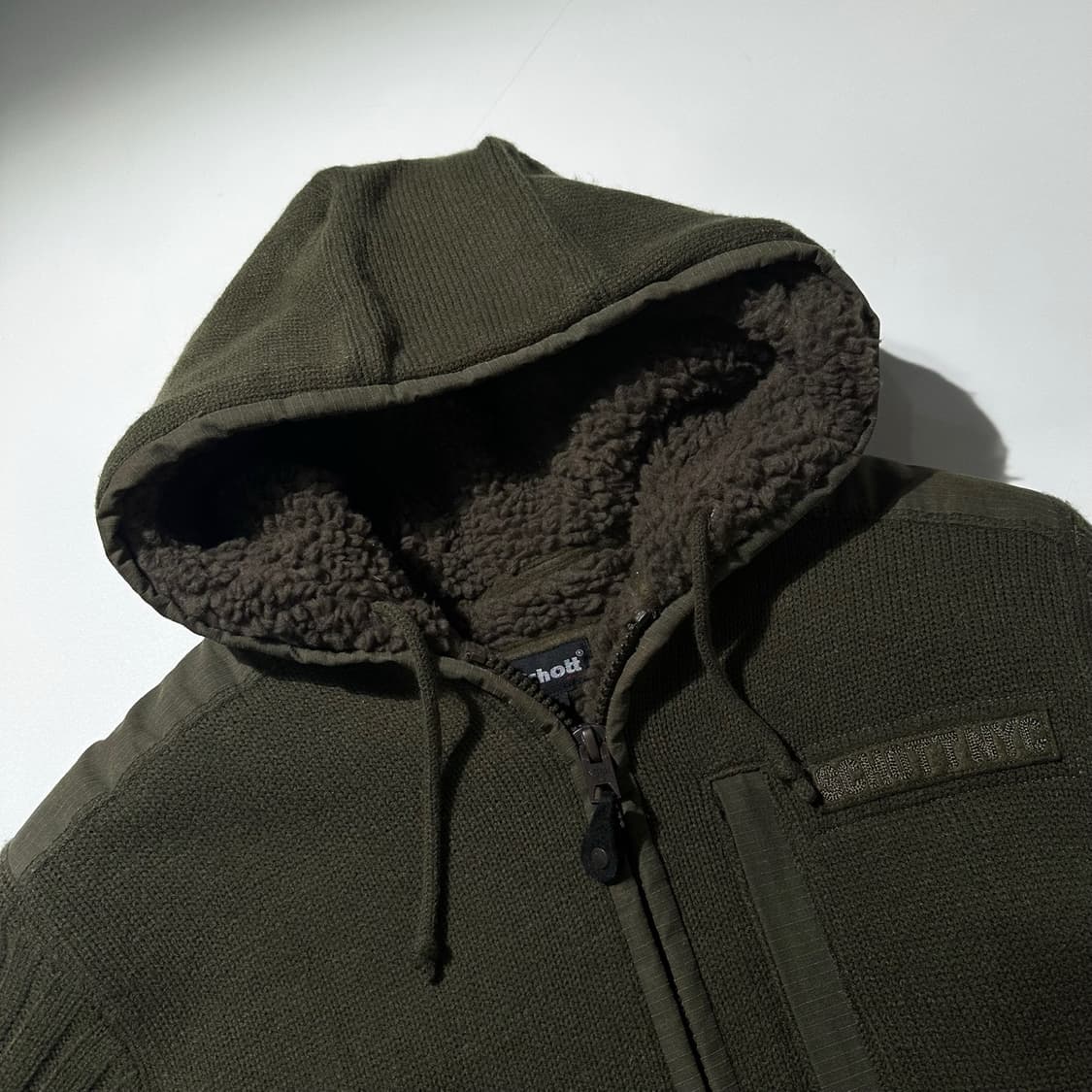 쇼트 쉐르파 니트 후드집업 상품이미지3