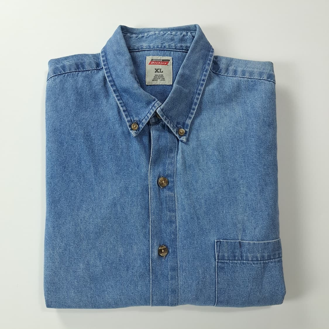 CK378 XL 디키즈 멕시코판 버튼다운 연청 데님 셔츠 남방 상품이미지8