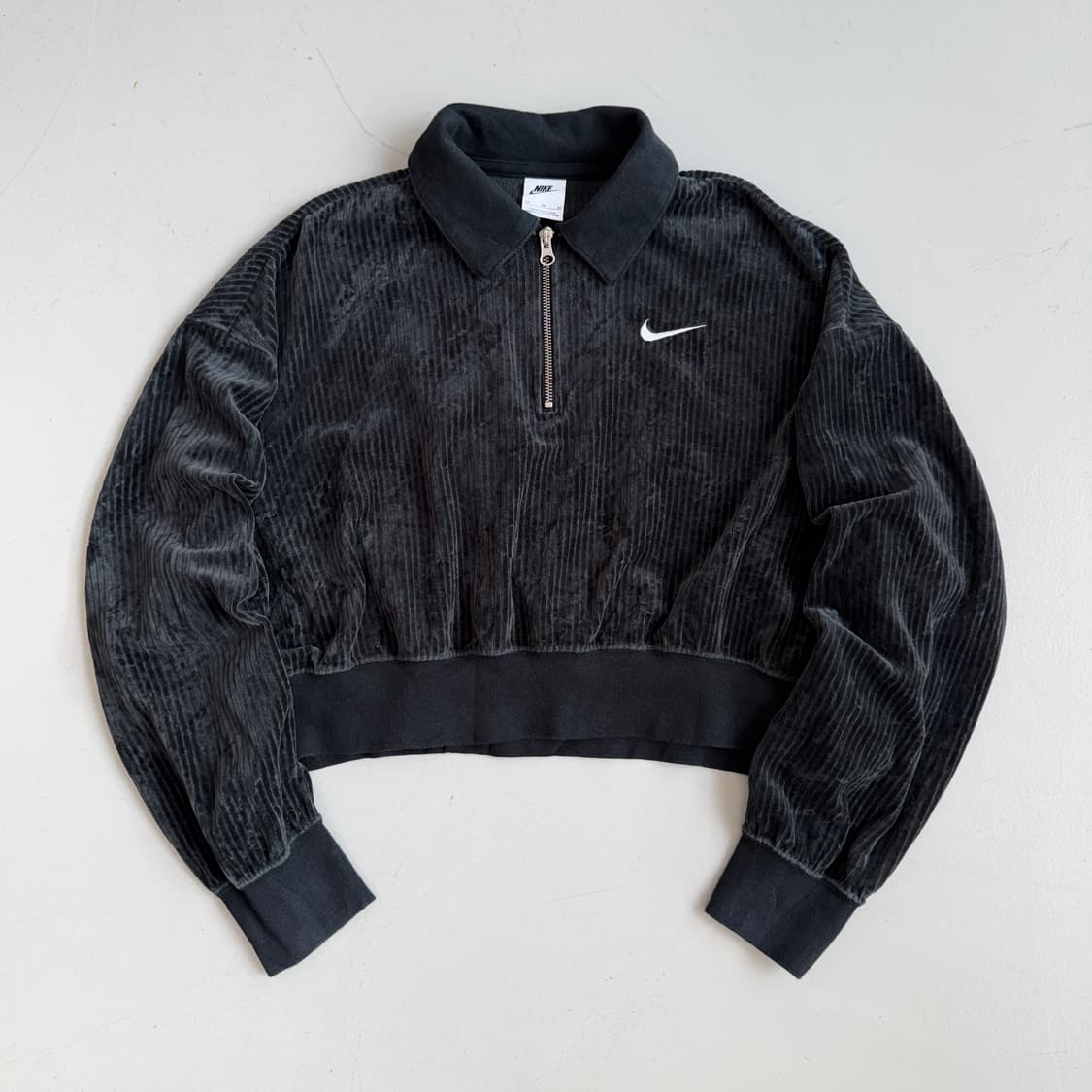 나이키 신형 NSW 벨루어 쿼터 집업 블랙 상품이미지2