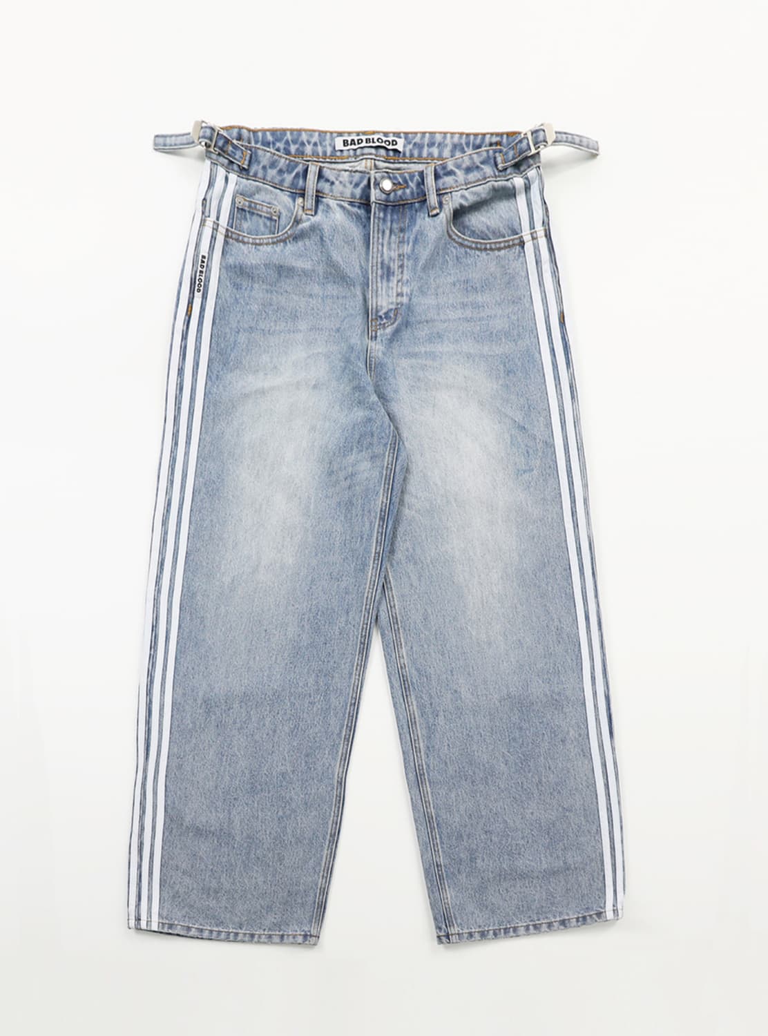 배드블러드 청바지 빌리 트랙 진 배기핏 - 블루 L 상품이미지2