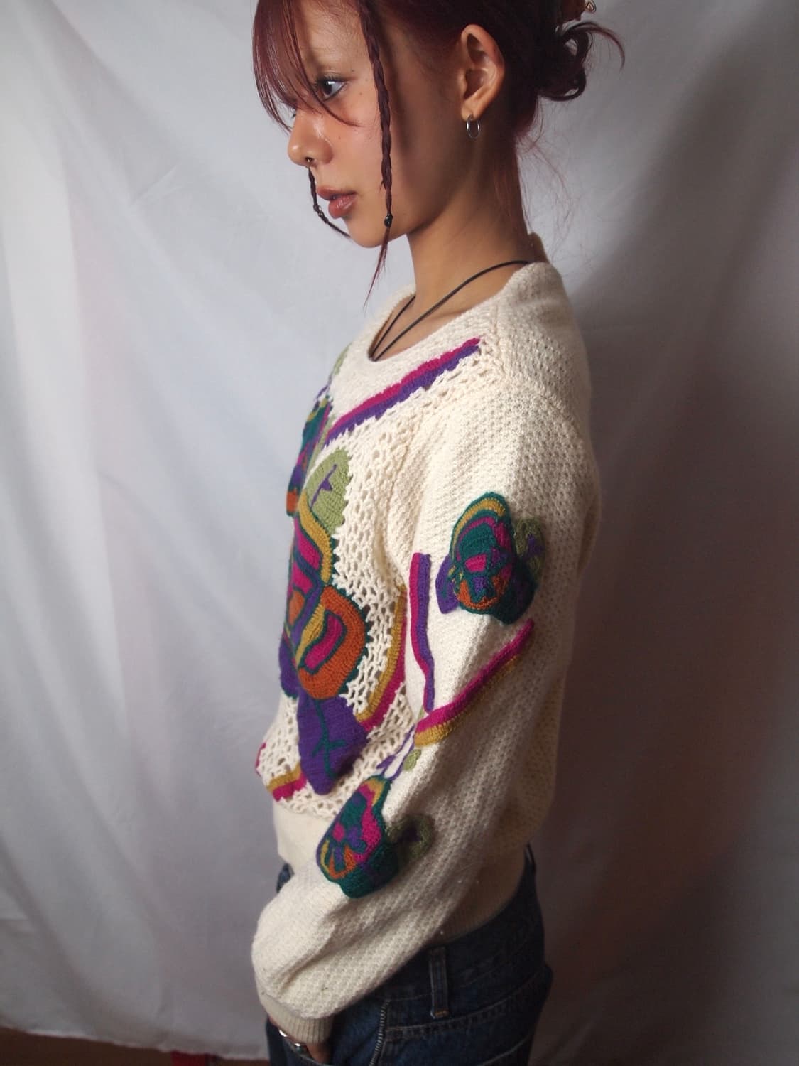 빈티지 자수 니트 상품이미지3