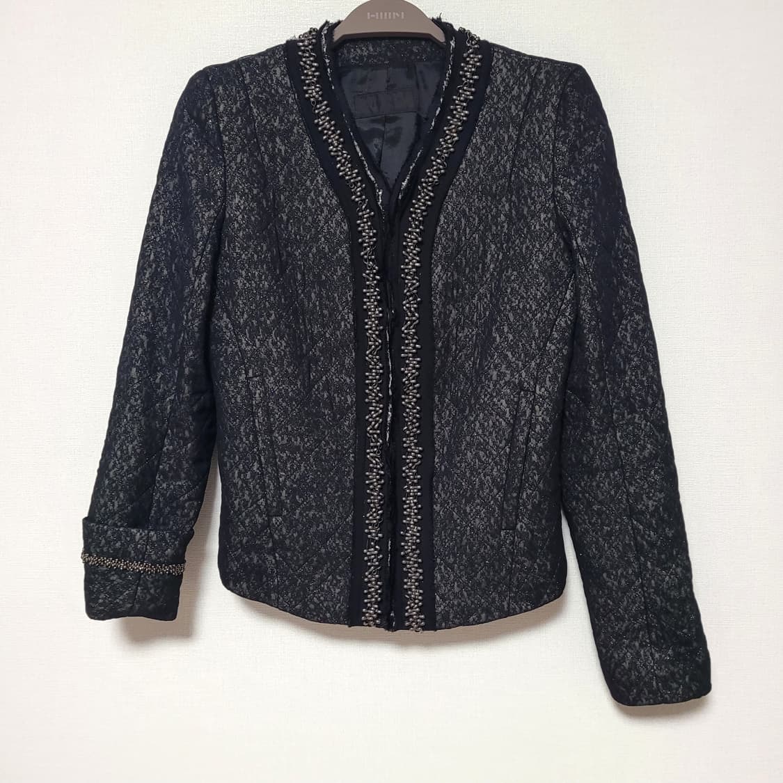 한섬 MINE 마인 시퀸 퀼팅 자켓 메탈후크참 프린지 포인트 (4455) 상품이미지3