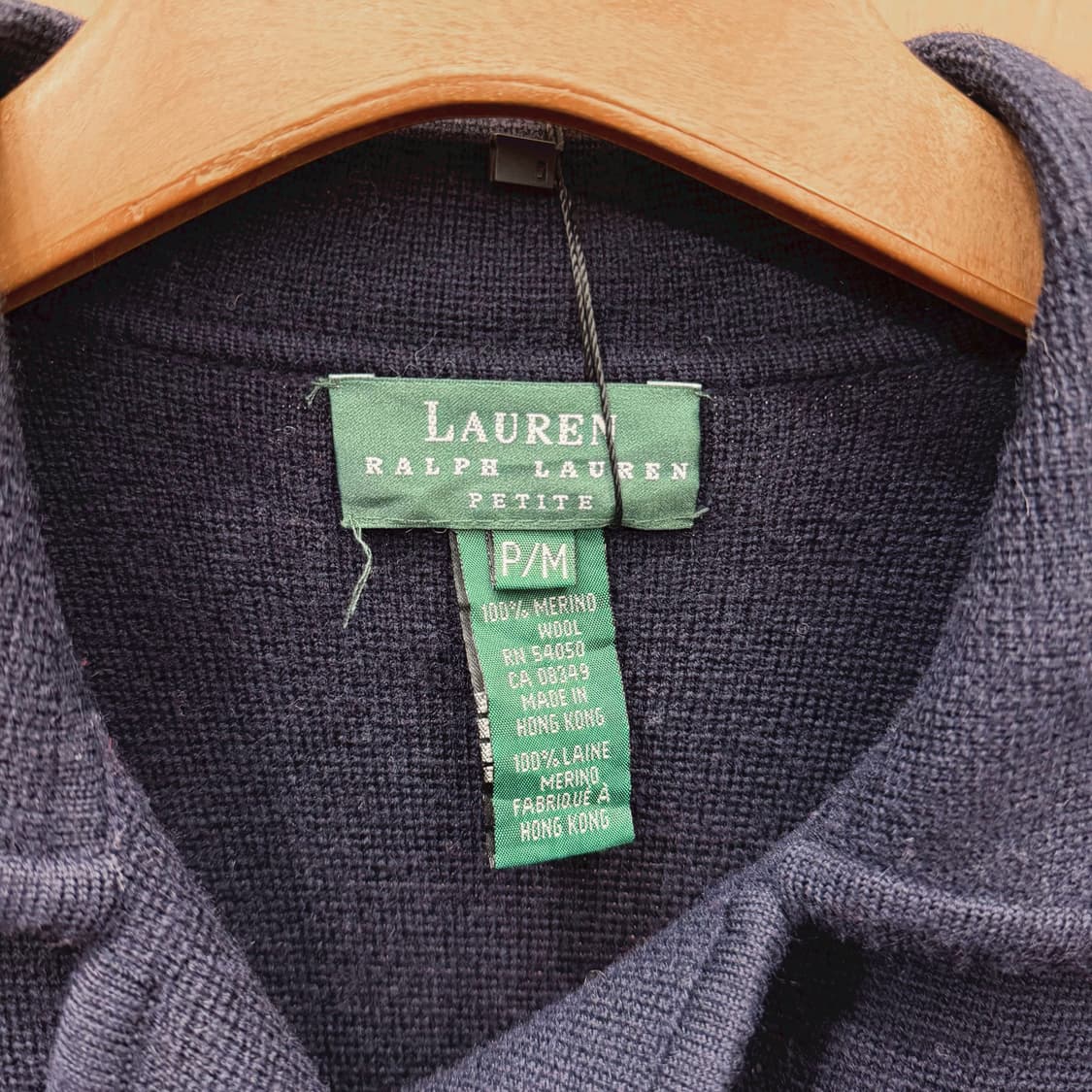 폴로 랄프 로렌 울 니트 노치드 라펠 금장 브라스 버튼 디테일 네이비 상품이미지6