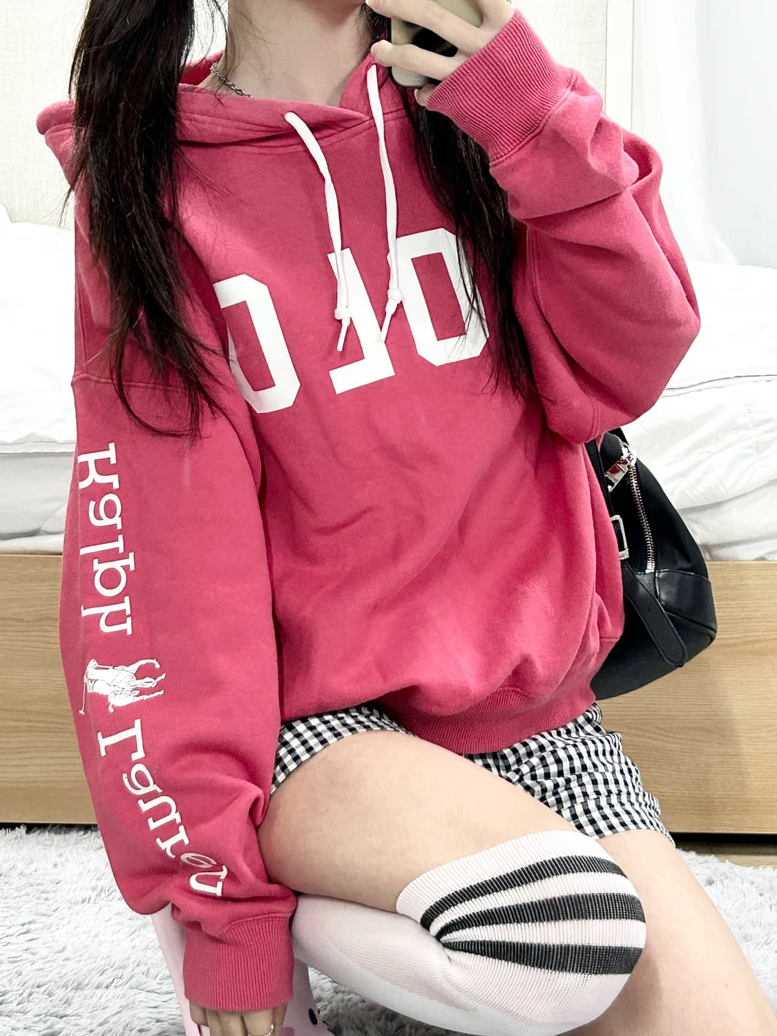 폴로 신형 빅로고 핑크 후드 상품이미지2