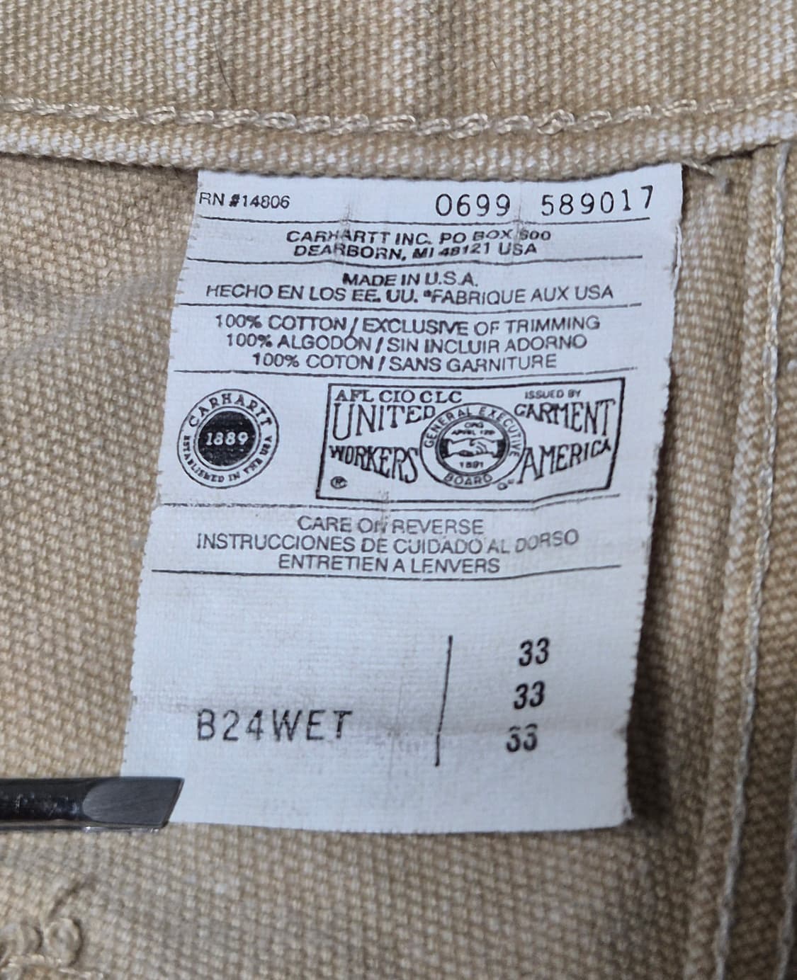 [33]90s US Made 칼하트 카펜터 - 179 상품이미지3