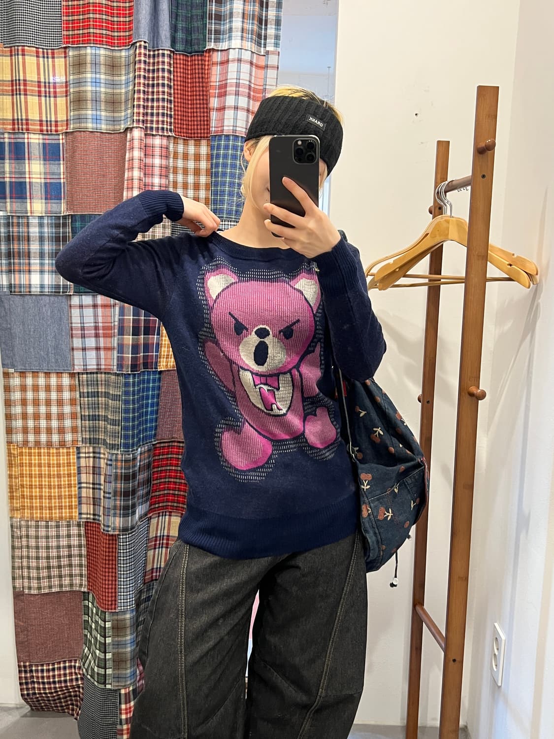 히스테릭글래머 퍽베어 네이비니트 상품이미지2