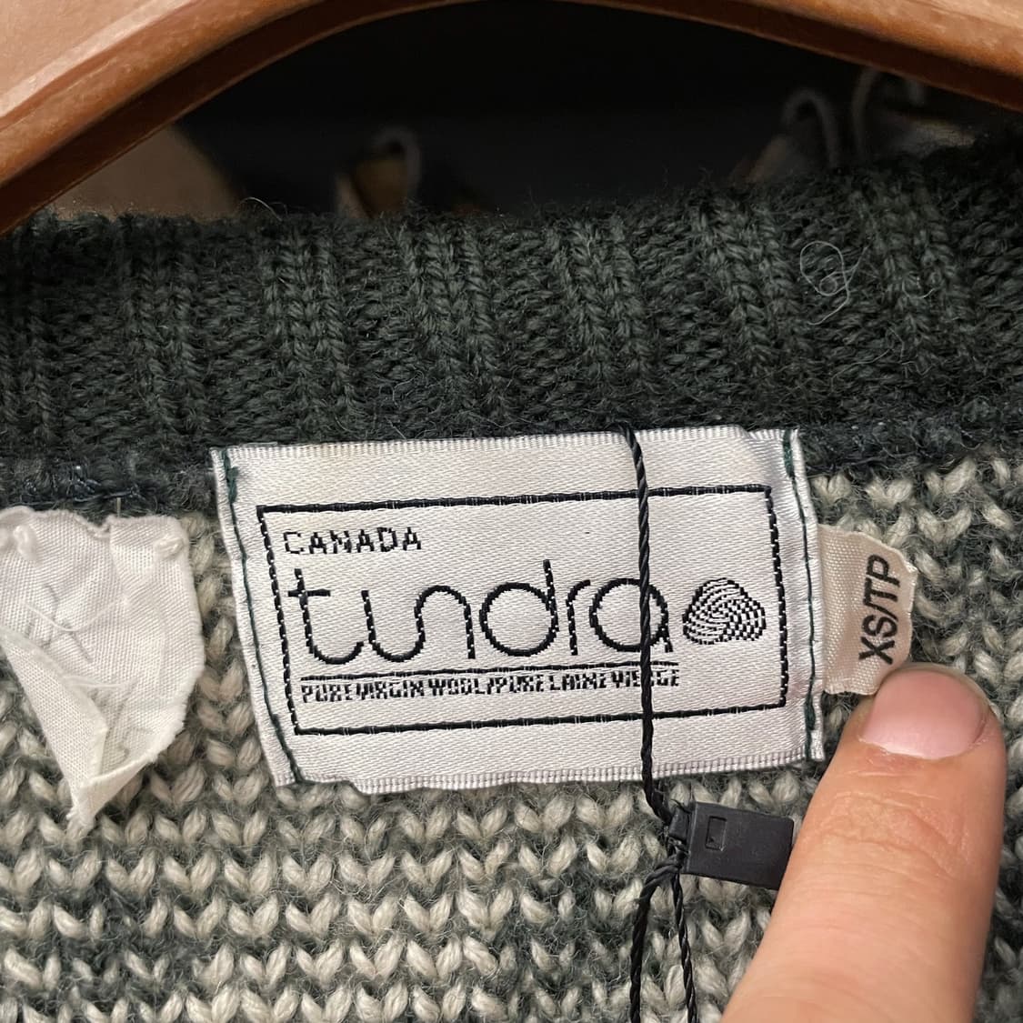 90s 캐나다 툰드라 헤비 울 순록 패턴 크롭 니트 스웨터 N206 상품이미지9