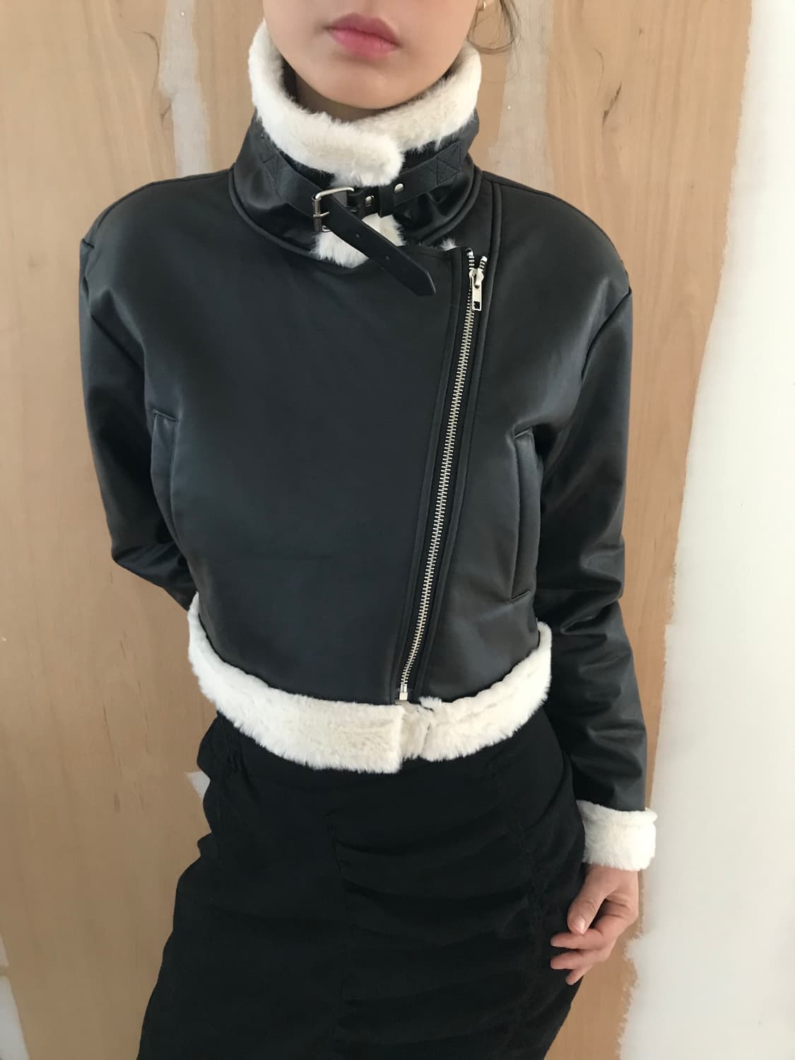 vintage leather shearling jacket 상품이미지1