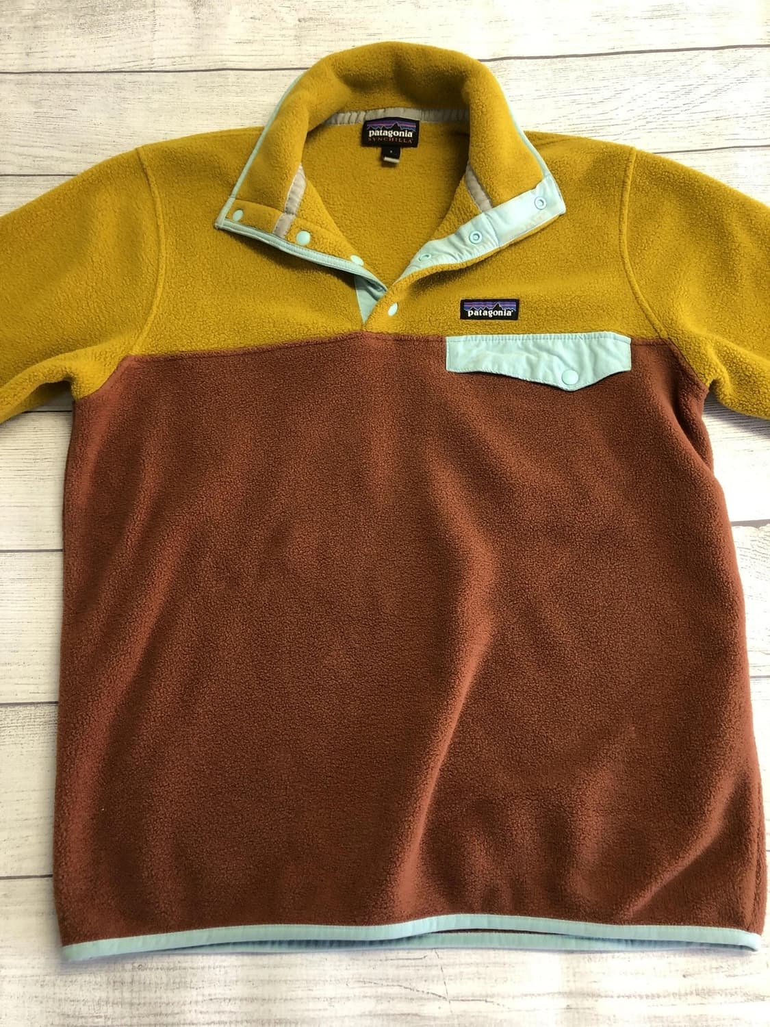 10s 파타고니아 신칠라 스냅-T 옐로우/브라운 상품이미지2