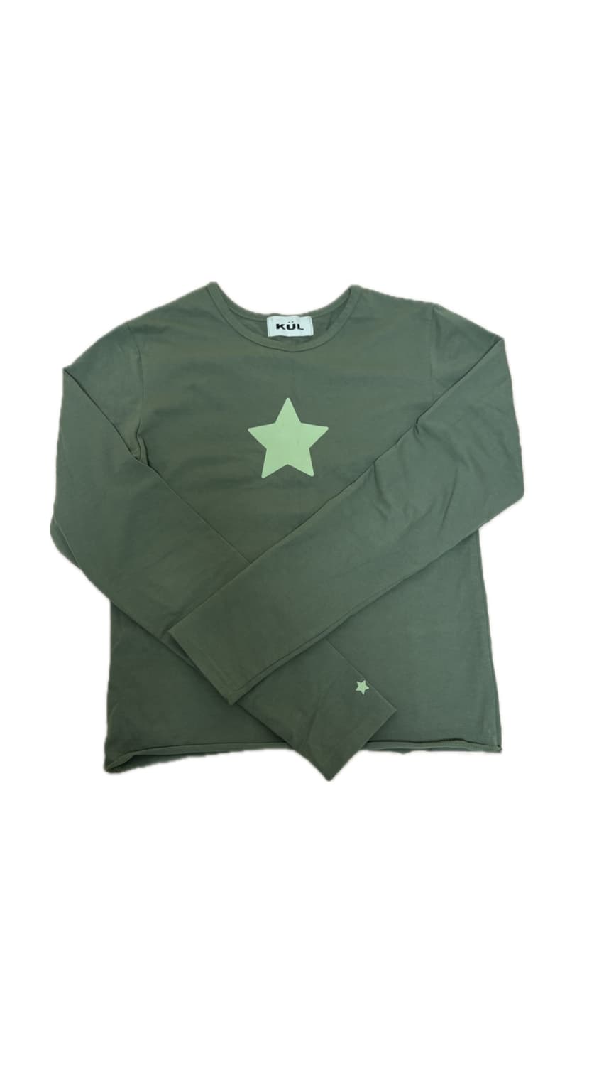 KUL 별 프린팅 긴팔 티셔츠 카키 상품이미지1