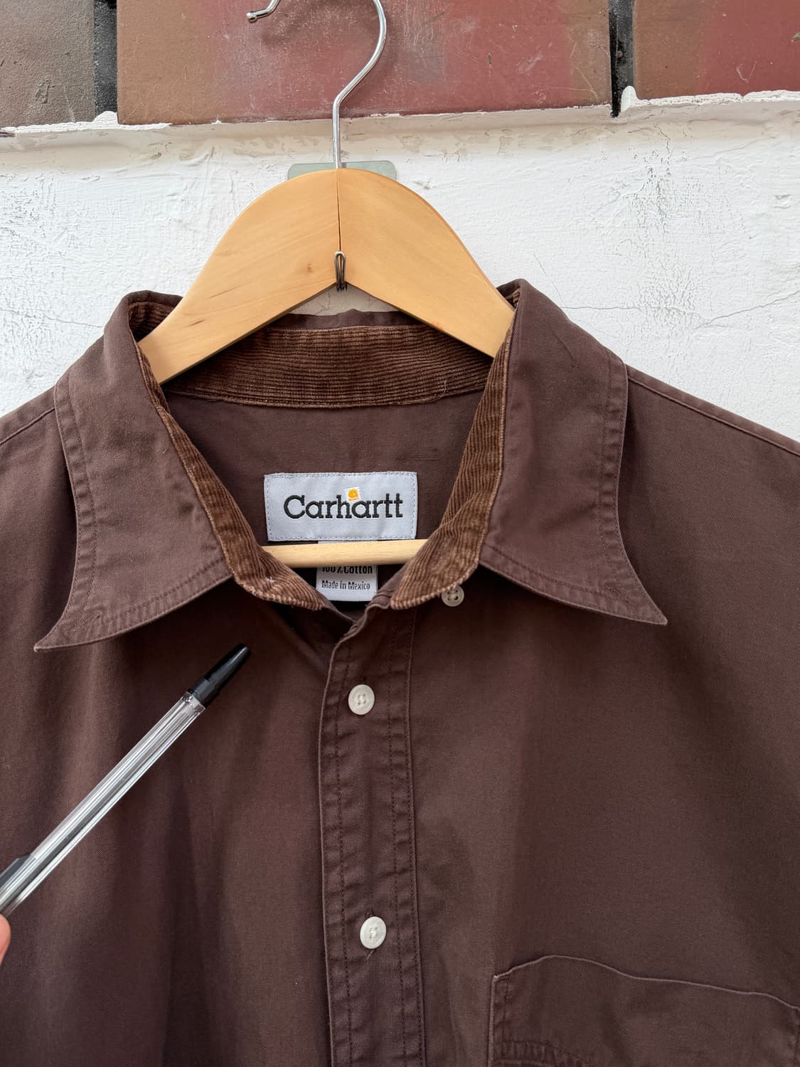 Carhartt 칼하트 브라운 FR(방염) 워크 셔츠 L 상품이미지4