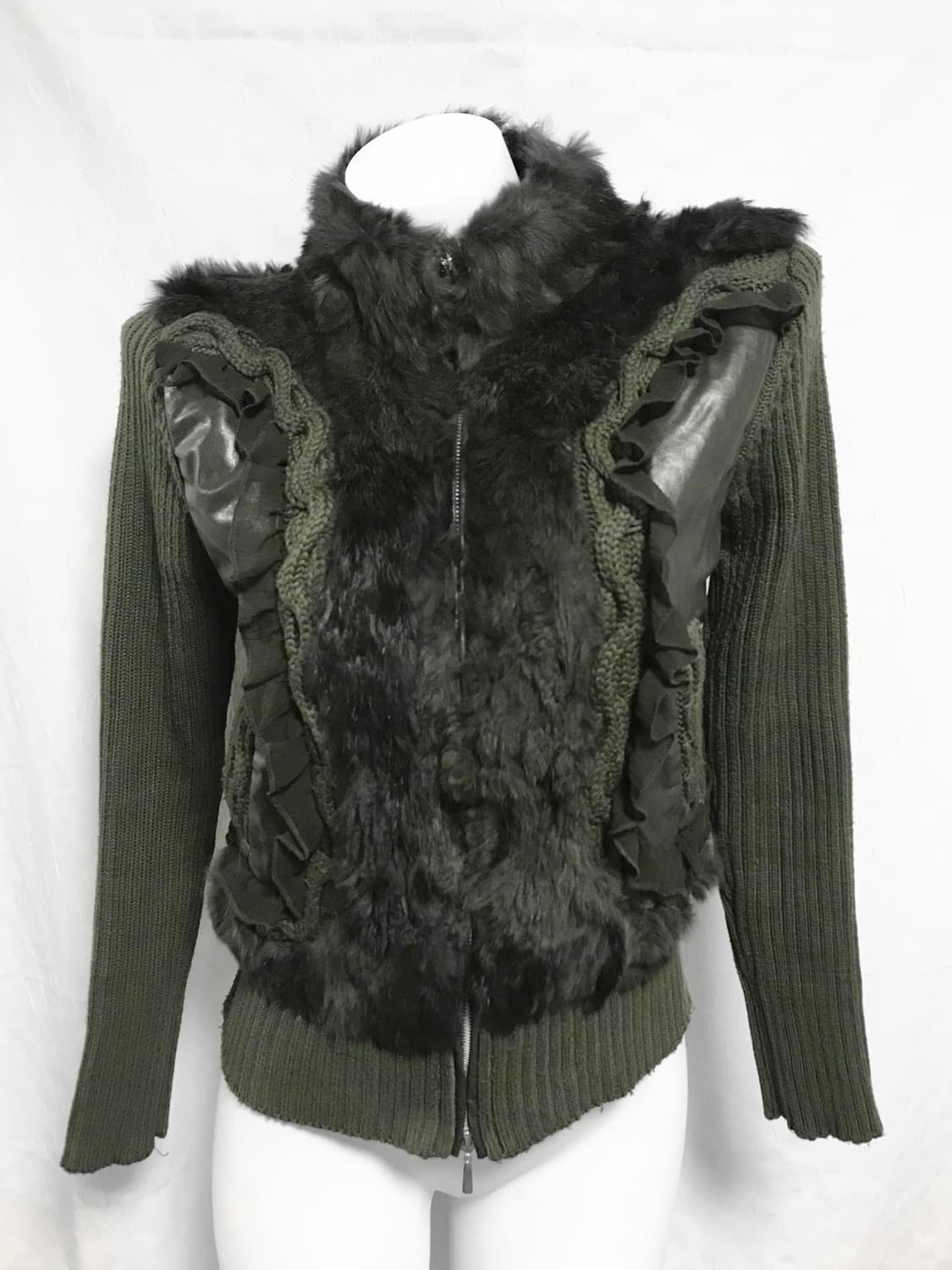 빈티지 페어리 y2k 래빗퍼 니트 투웨이 하이넥 집업 상품이미지2