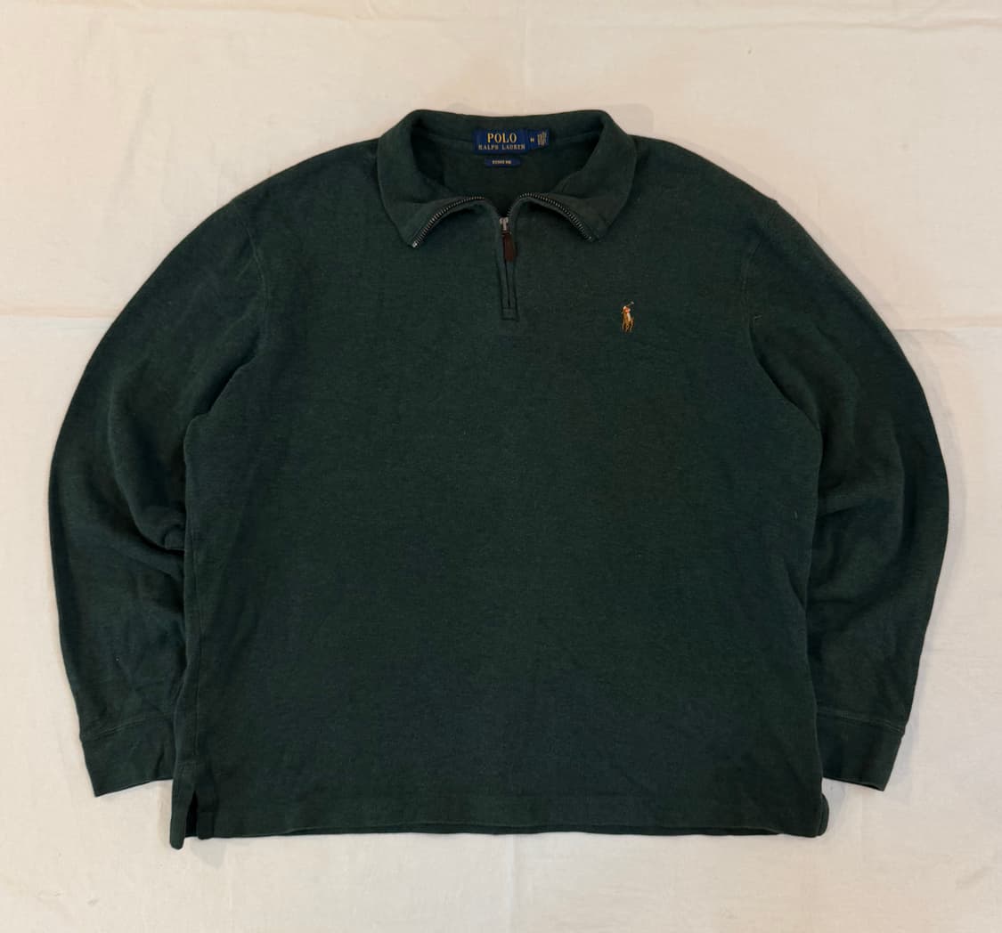 폴로 랄프로렌 반집업 코튼 니트 말차 딥그린 상품이미지1