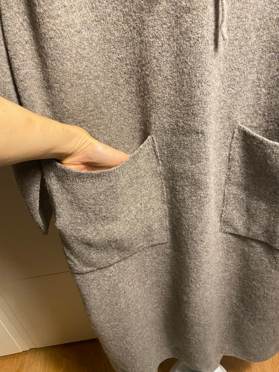 BEAKER 후드 니트 롱 원피스 상품이미지5