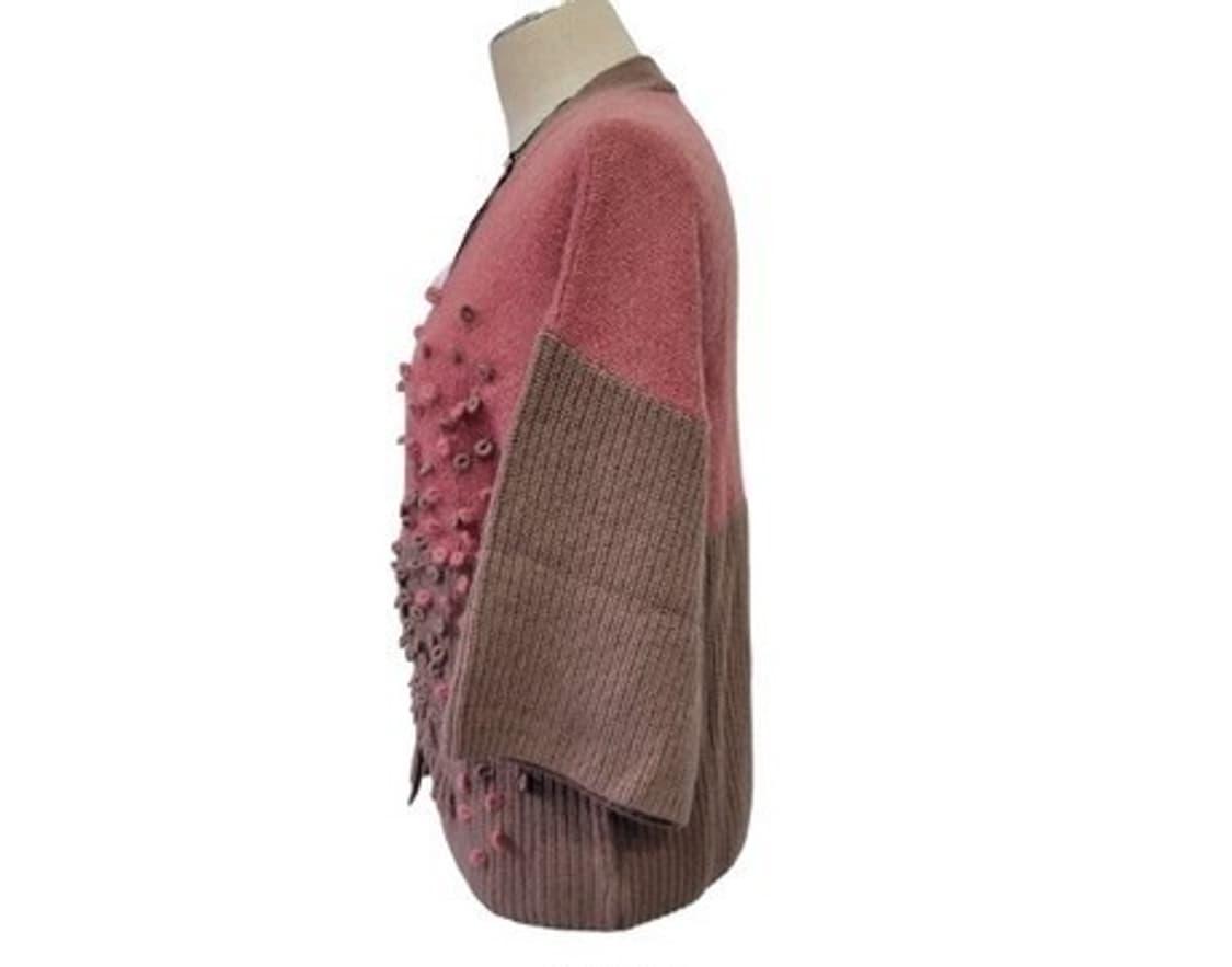 이태리  까라떼레 투톤 캐시미어함유 가디건 7부 M 새상품 상품이미지2