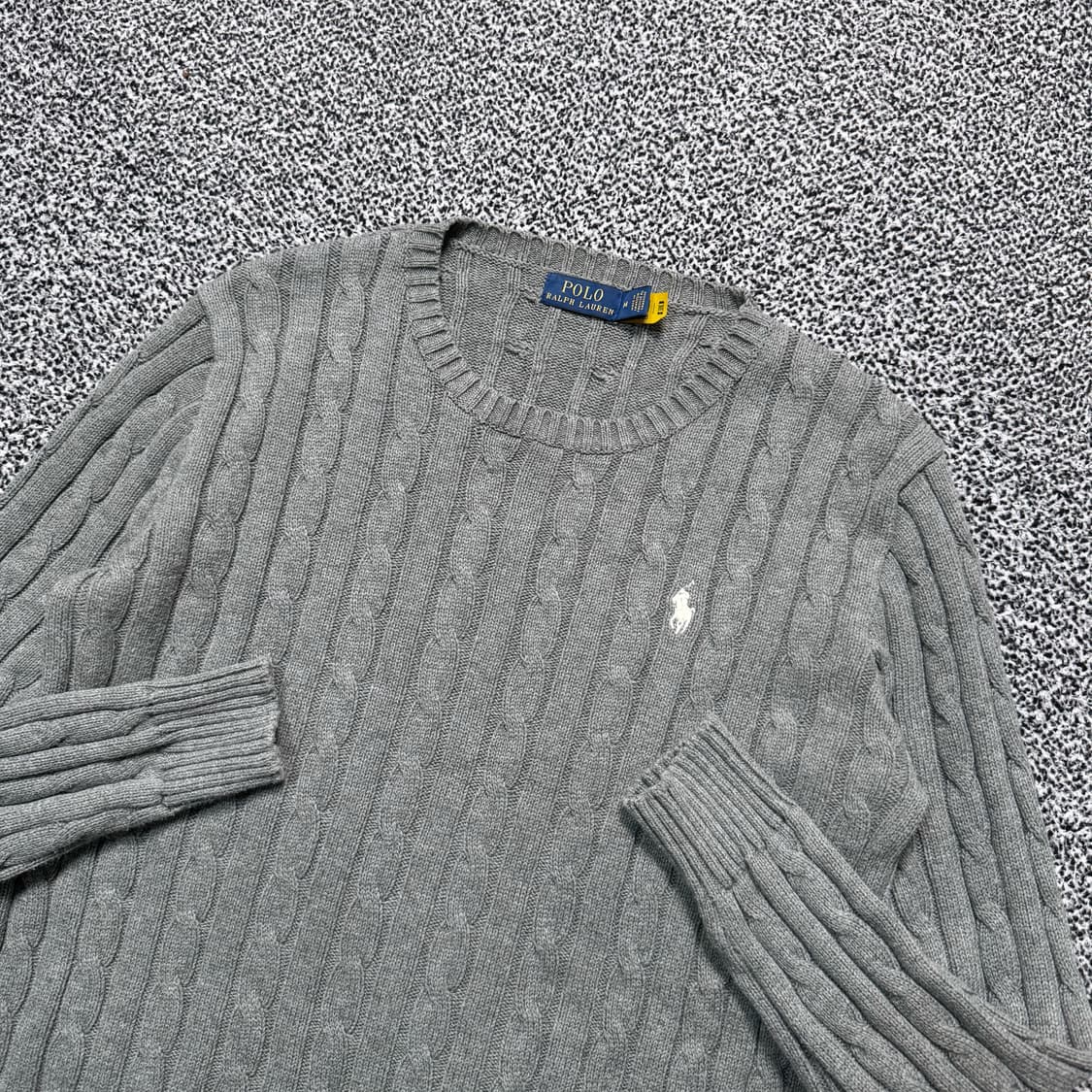 Name : 폴로 랄프로렌 시그니처로고 그레이컬러 꽈배기 니트 :)  상품이미지2