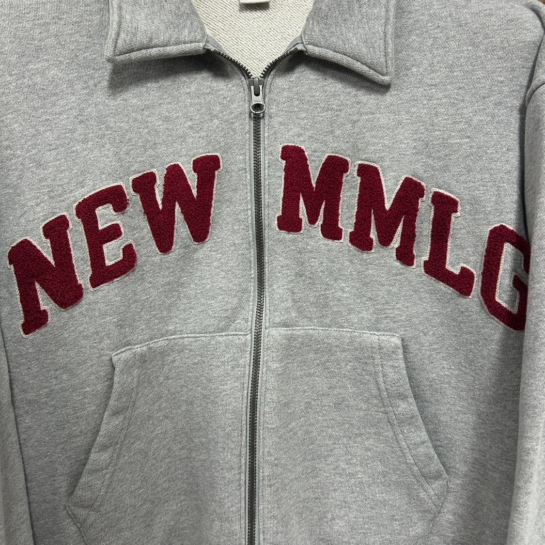 MMLG 부클 자수로고 스웻 집업 자켓 그레이 상품이미지3