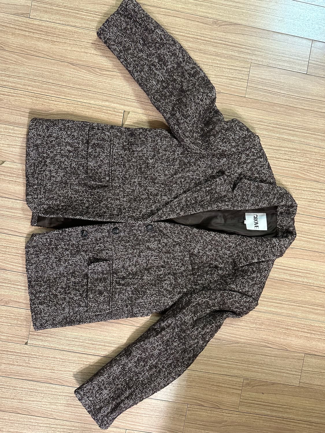 GROVE 그로브 KIDO 헤링본 자켓 버건디 FREE 상품이미지4