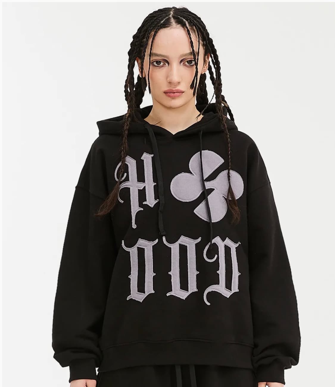 후드후드 아폴리케 후드 블랙 1 상품이미지1