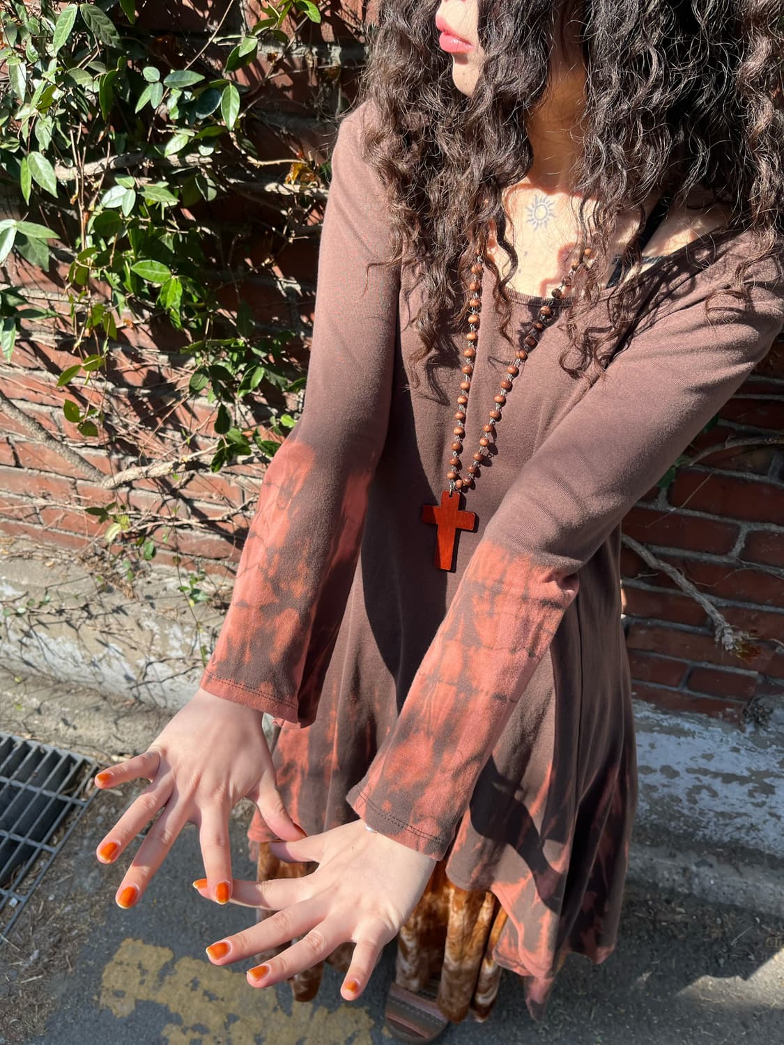 히피 타이다이 언발란스 원피스 상품이미지4