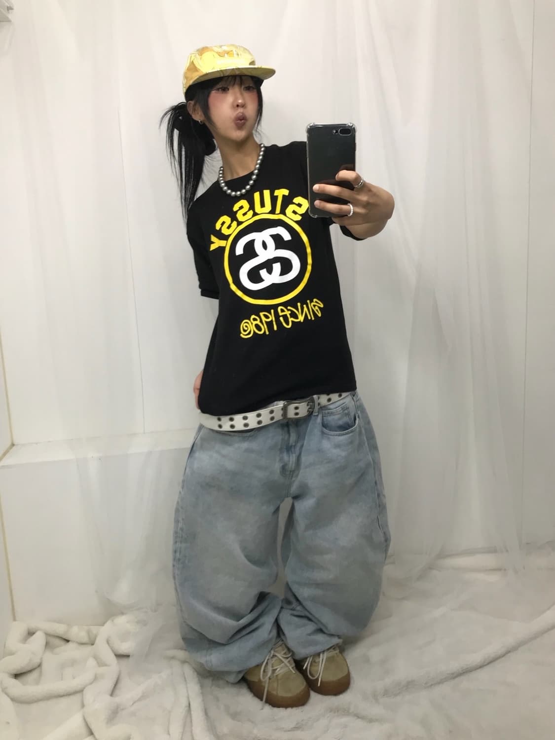 Stussy Yellow Logo T-shirt 상품이미지4
