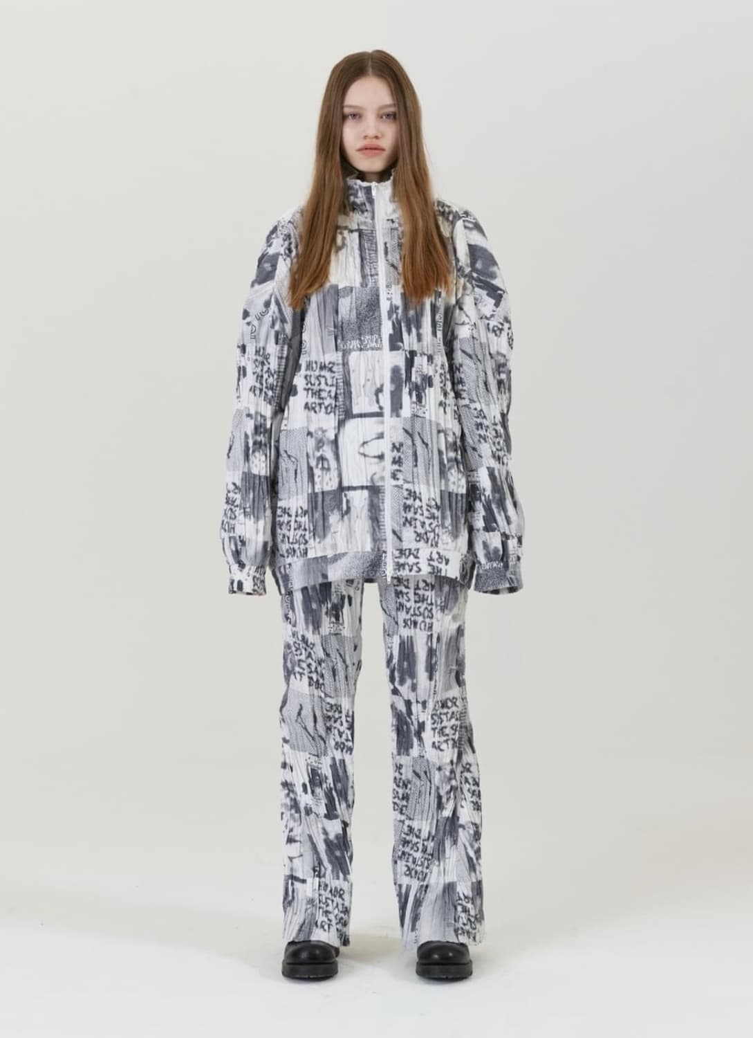 에스이오(s/e/o) 그래픽 콜라주 윈드브레이커 자켓 상품이미지1