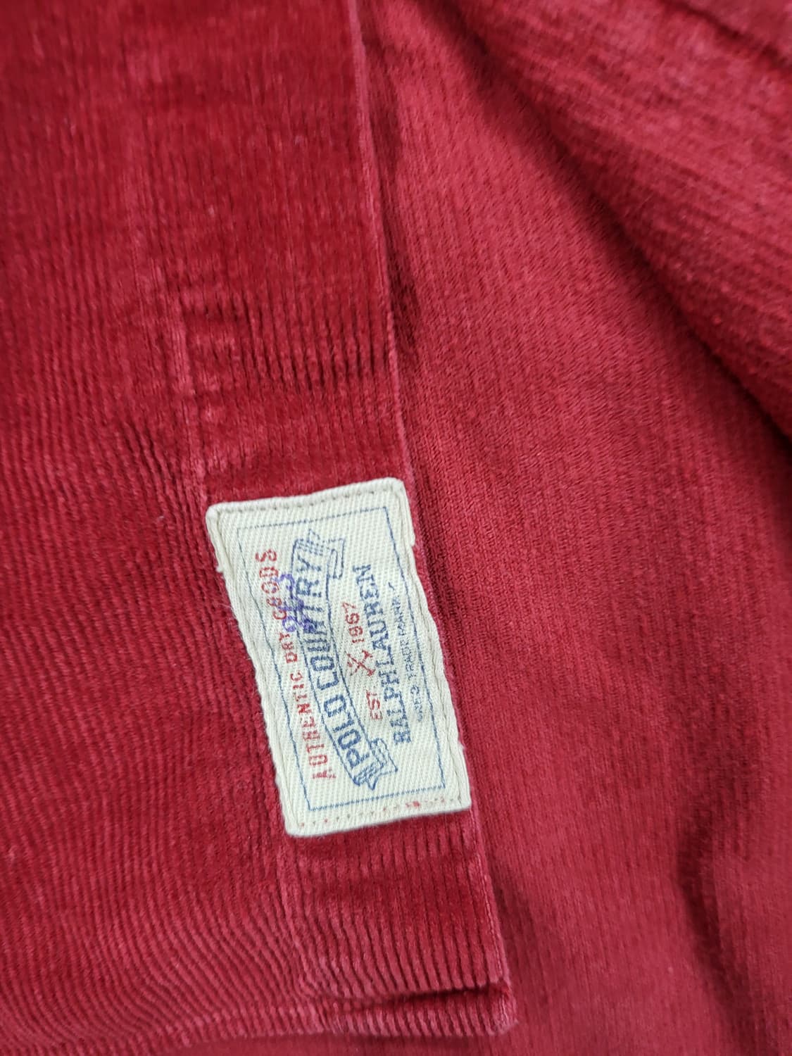 폴로 레드 코듀로이 남방 셔츠xl 상품이미지4