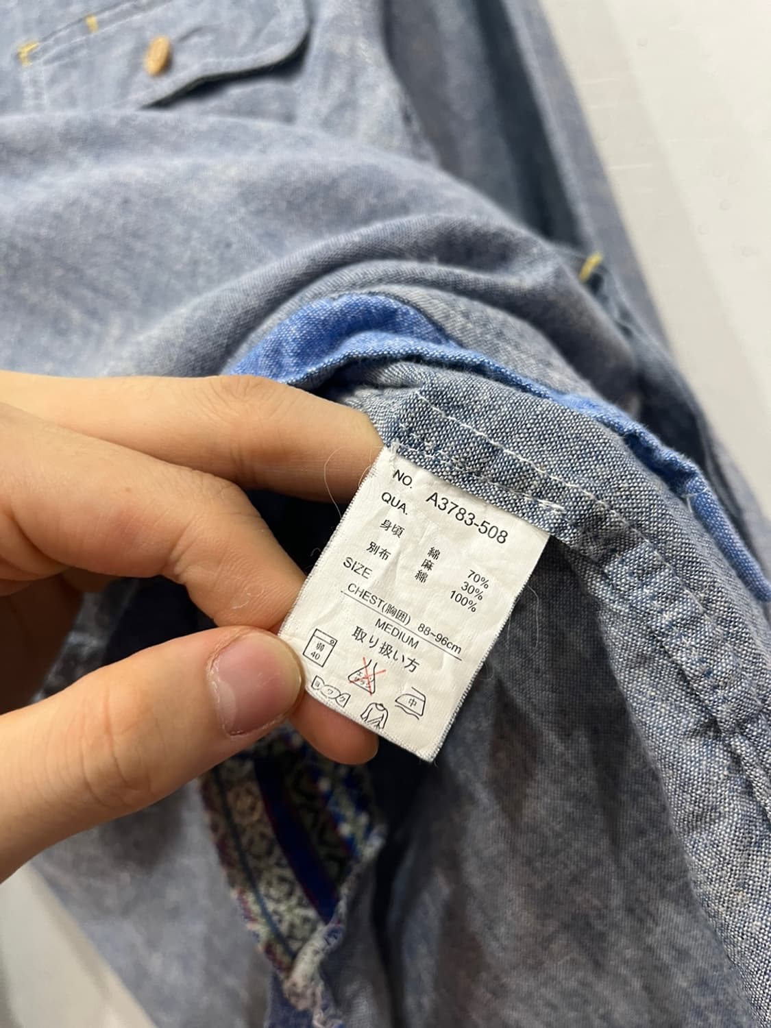 CIAO PANIC 린넨 블렌디드 샴브레이 에스닉 셔츠 상품이미지7