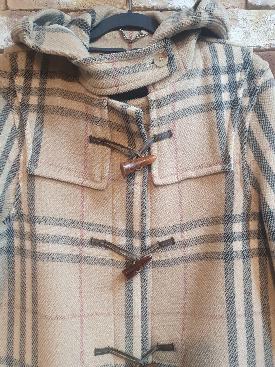 버버리 체크 후드 떡볶이 코트 상품이미지3