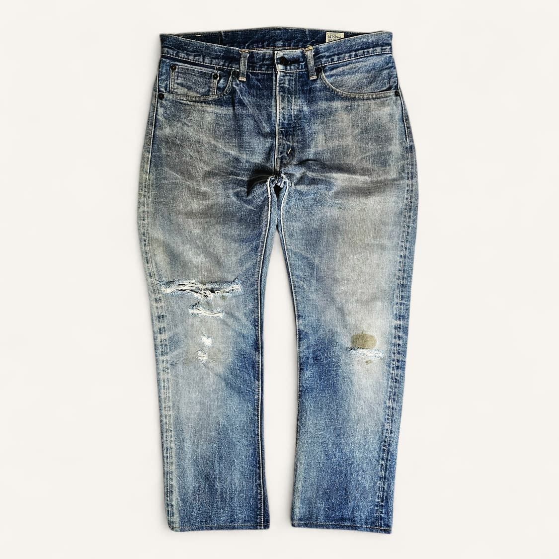 [2(M)/32"][오어슬로우]107아이비핏 데미지워싱 셀비지 데님2y 상품이미지1