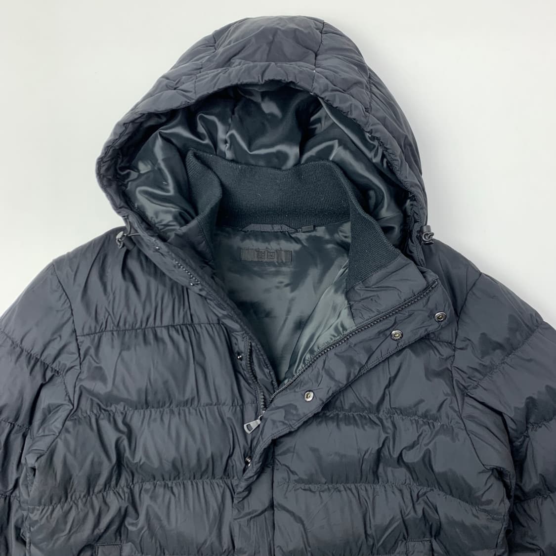 [M/정품] 유니클로 블랙 후드 남성 다운 패딩 상품이미지2