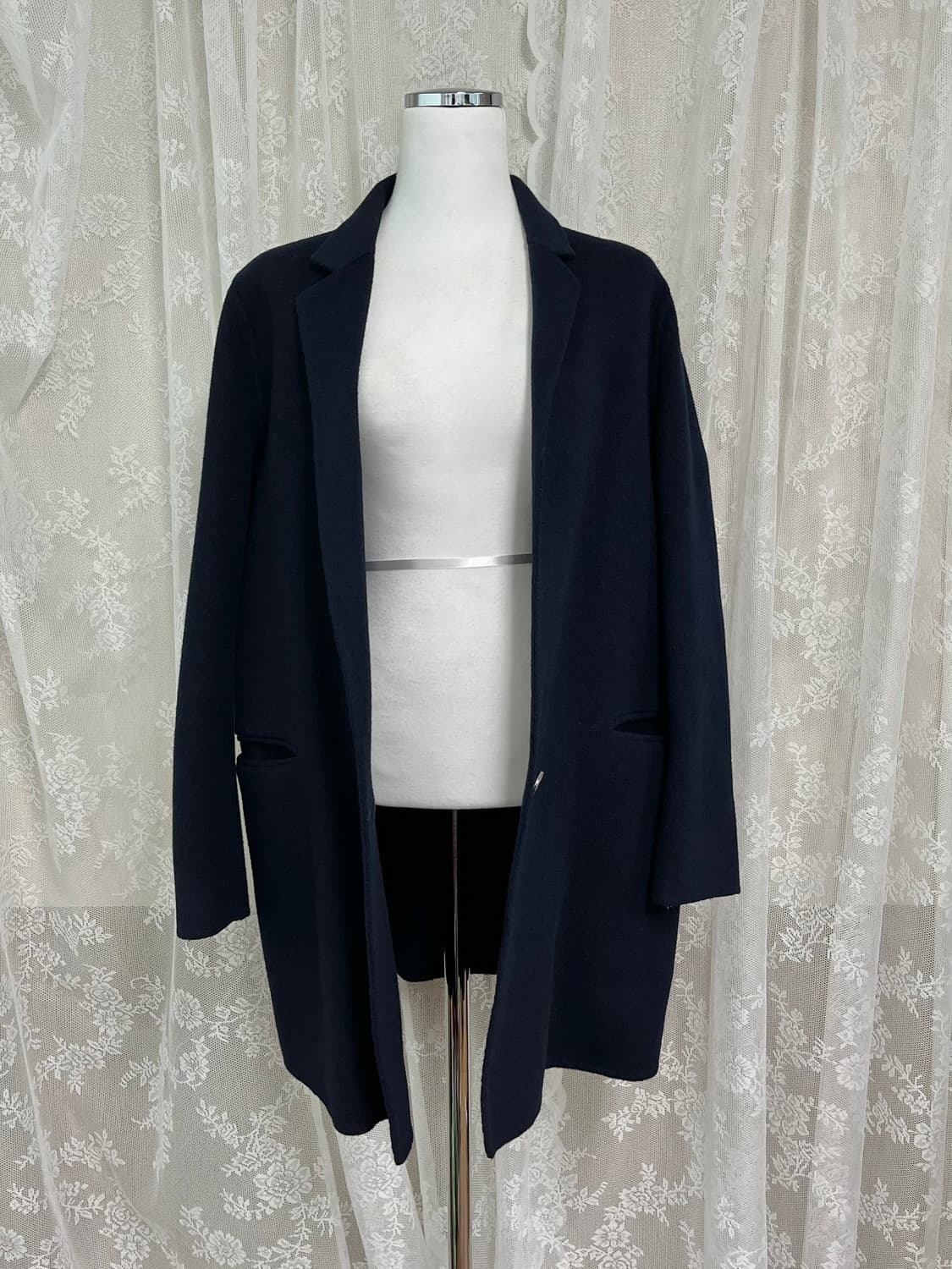 82-94-160) 한섬 시스템 핸드메이드 코트 네이비 상품이미지4