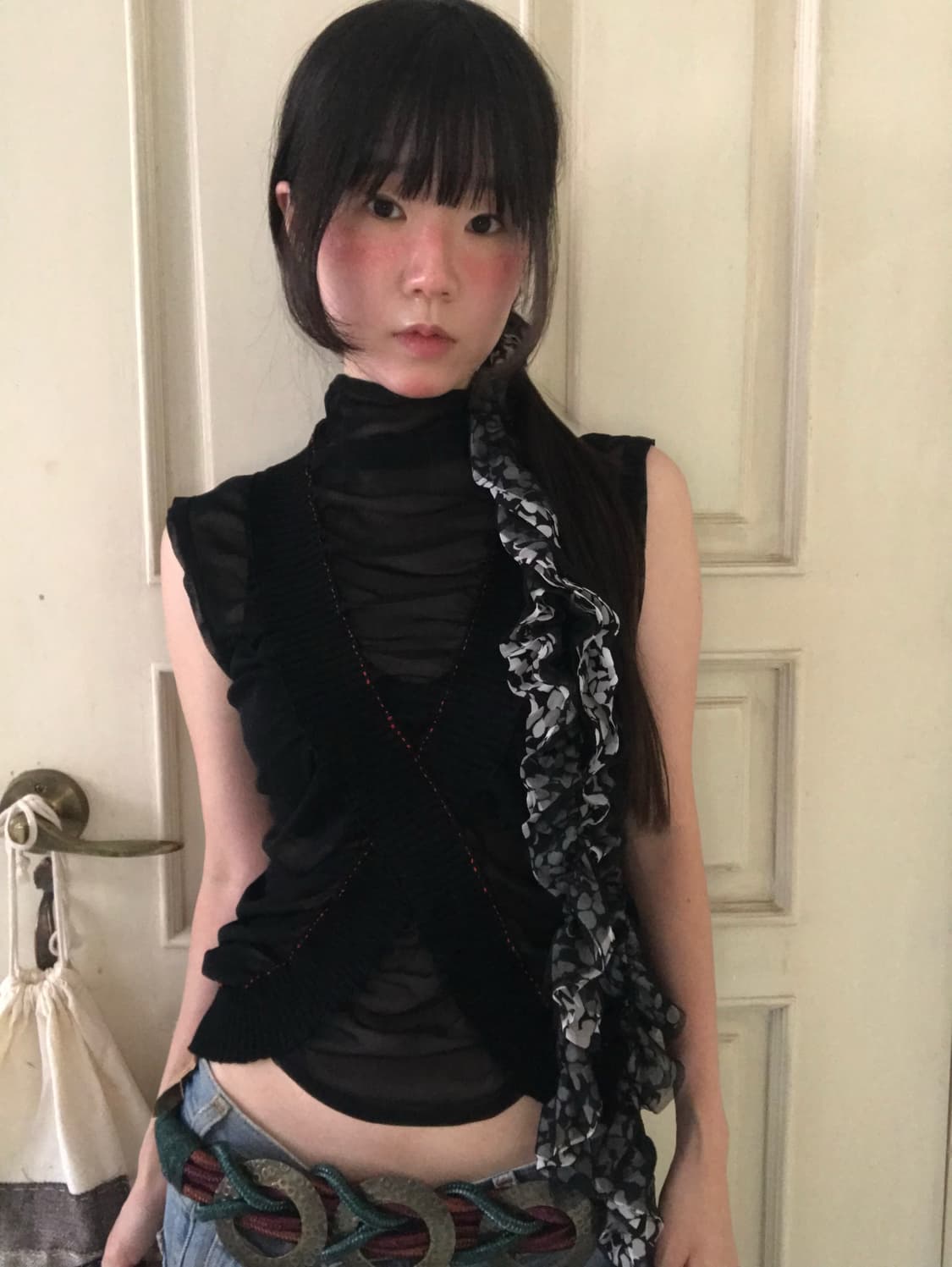 vintage mash sleeveless top 상품이미지2