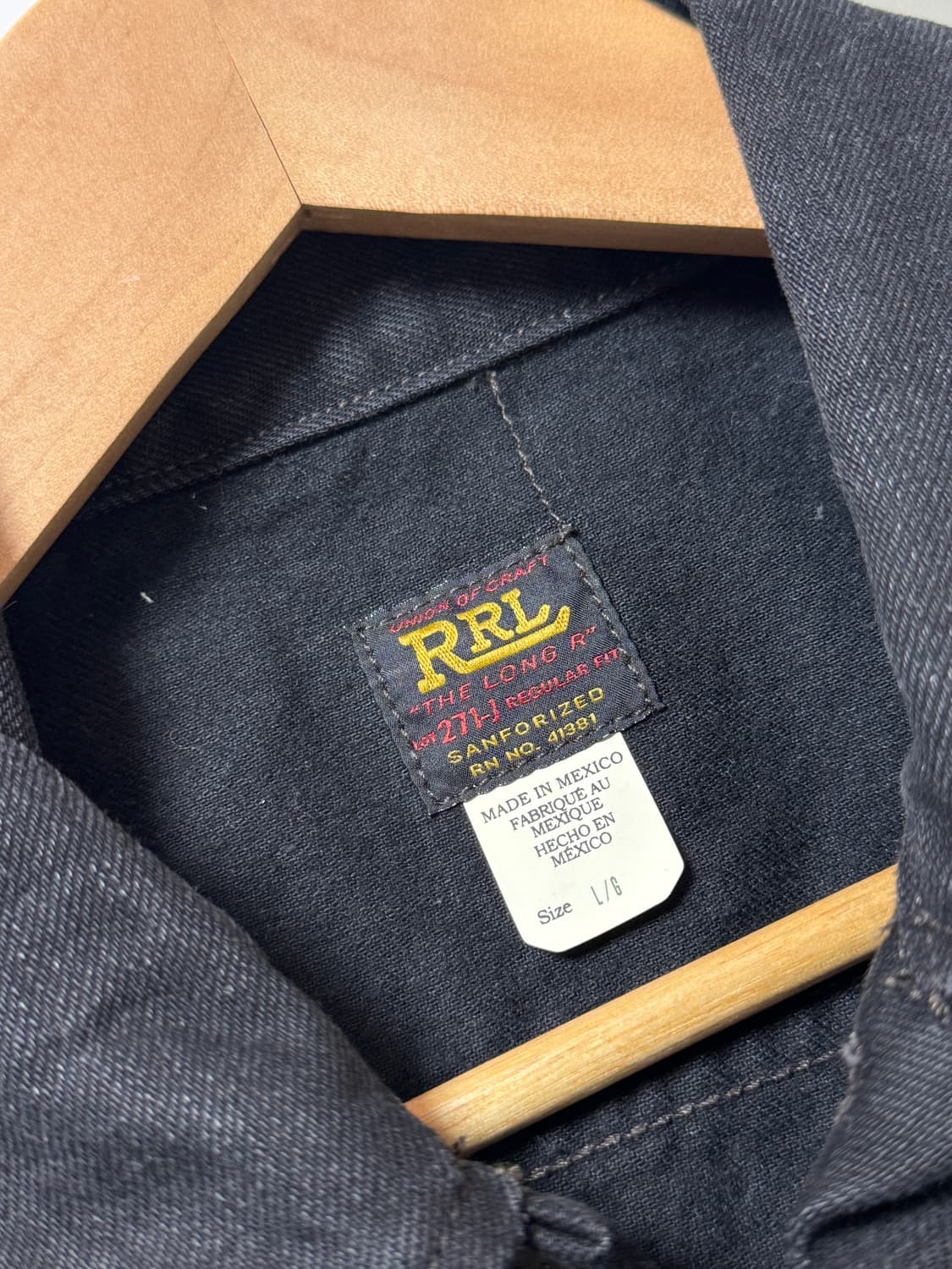 RRL 랄프로렌의 블랙 데님 lot271 자켓 L새상품 상품이미지6