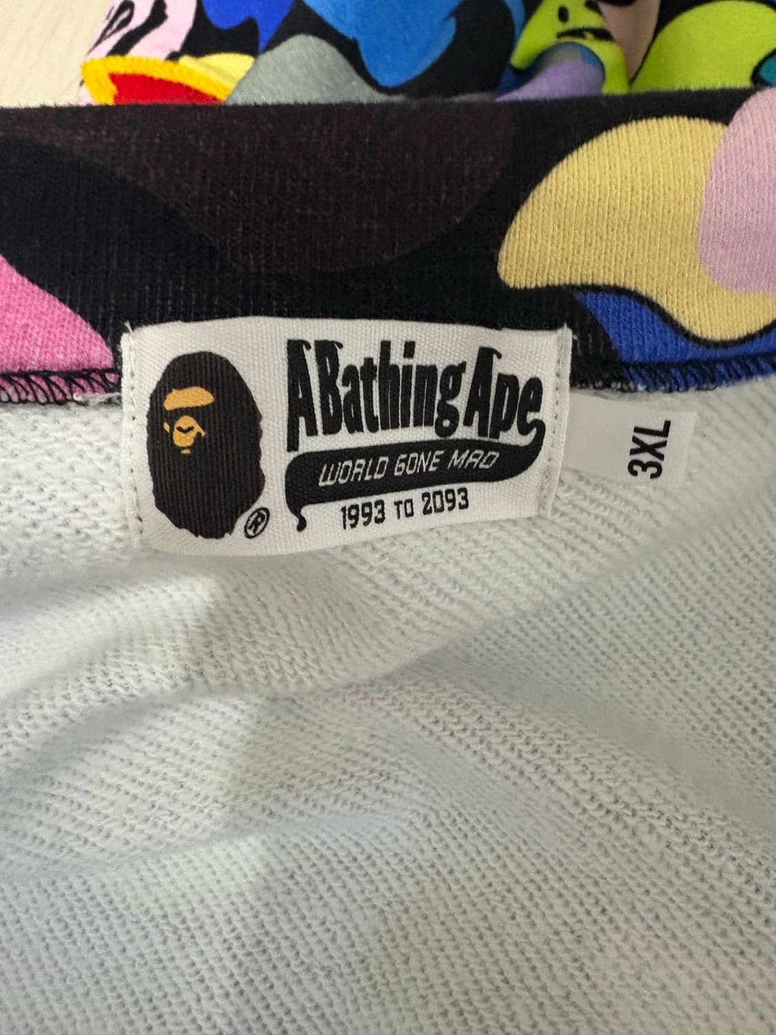 베이프 멀티컬러 샤크후드집업 3xl 판매합니다 상품이미지3