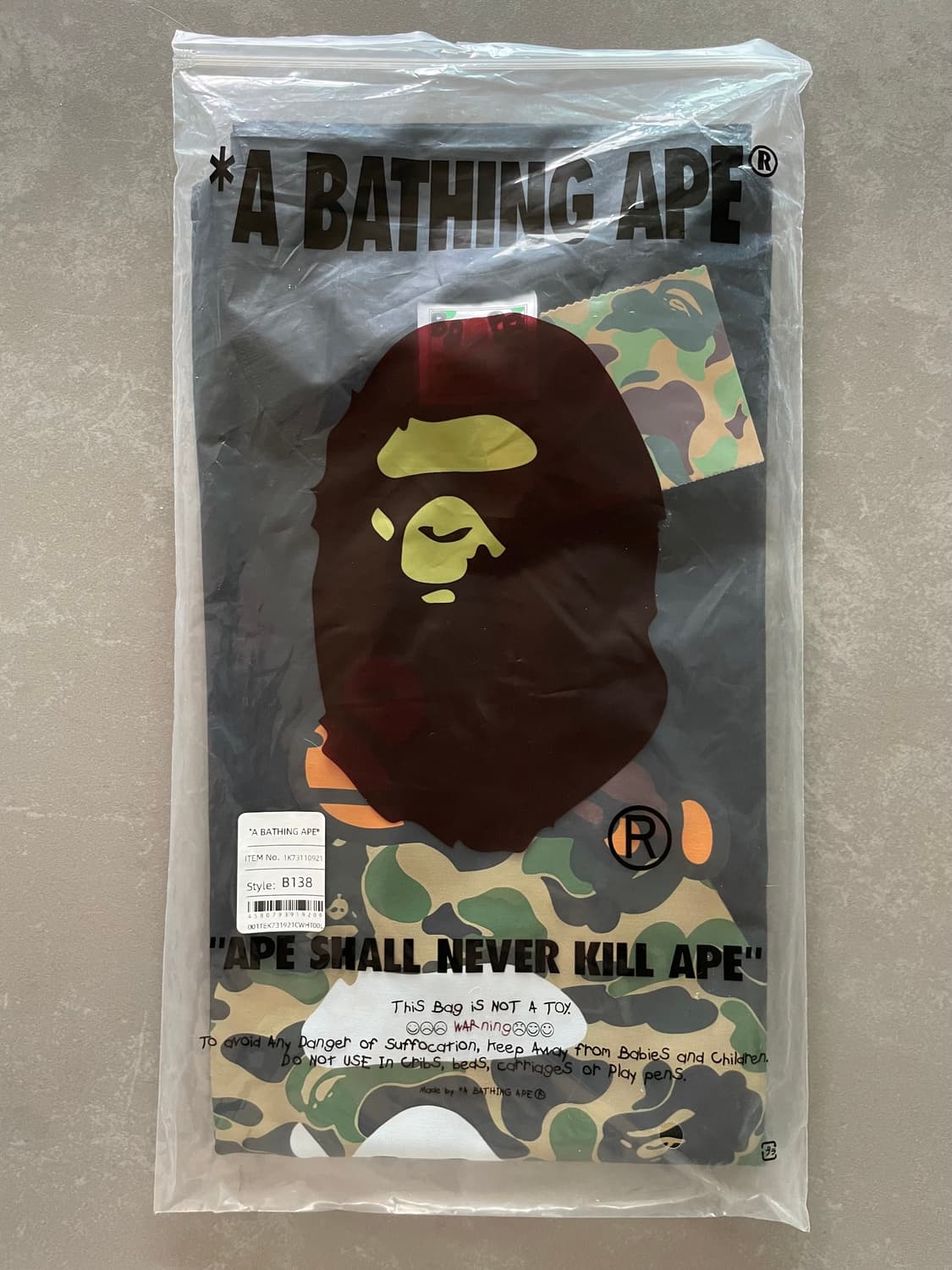 베이프 ABC 카모 마일로 온 빅 에이프 티셔츠 블랙 그린 상품이미지6