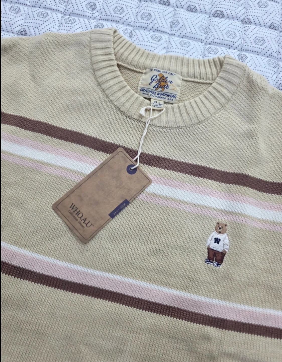 골든베어 스트라이프 니트 100 상품이미지1