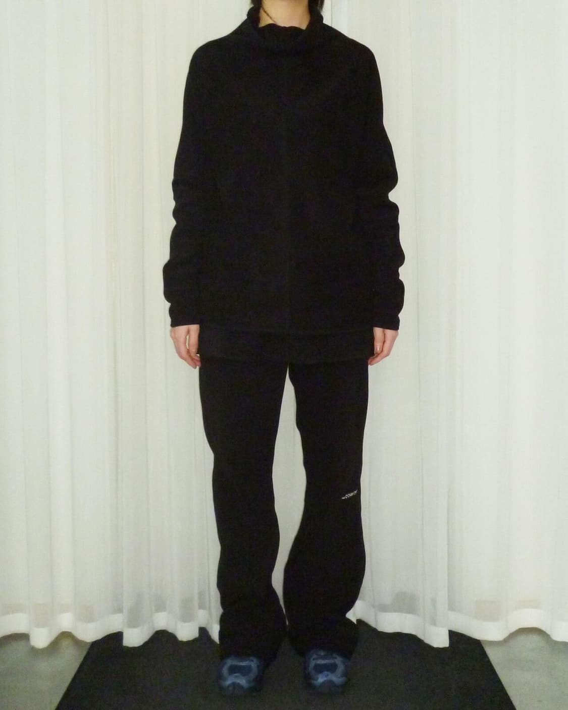 지초이 컴포트 24-006 플리스 슬림 레이어드 팬츠 (30cm) 블랙 상품이미지4