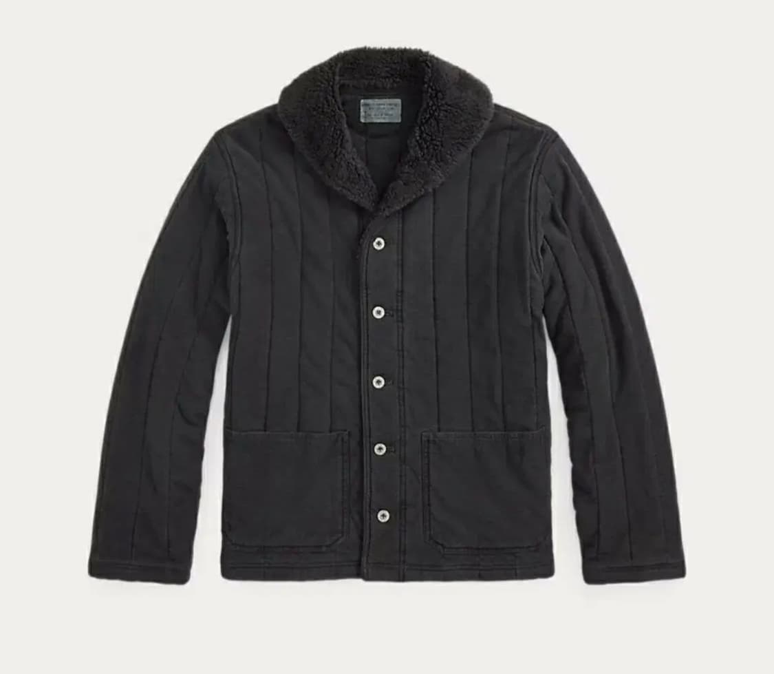 [M] 더블알엘 rrl 플리스 칼라 퀄트 저지 재킷 상품이미지2